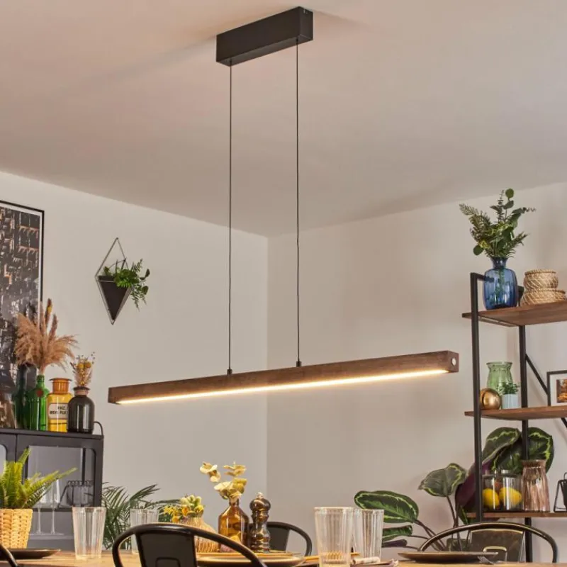 Luminaires Scandinaves-hofstein Carbellino Suspension LED Brun foncé, Noir, 1 lumière