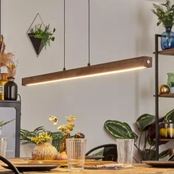 Luminaires Scandinaves-hofstein Carbellino Suspension LED Brun foncé, Noir, 1 lumière