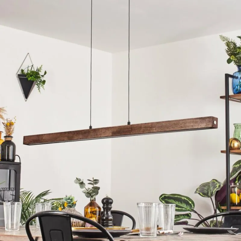 Luminaires Scandinaves-hofstein Carbellino Suspension LED Brun foncé, Noir, 1 lumière