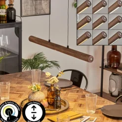 Luminaires Scandinaves-hofstein Carbellino Suspension LED Brun foncé, Noir, 1 lumière