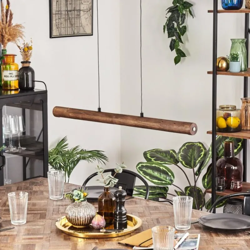 Luminaires Scandinaves-hofstein Carbellino Suspension LED Brun foncé, Noir, 1 lumière