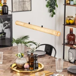 Luminaires Scandinaves-hofstein Carbellino Suspension LED Écru, Noir, 1 lumière