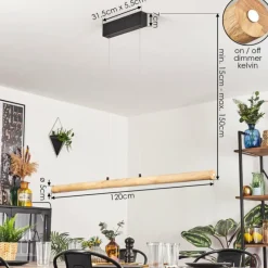 Luminaires Scandinaves-hofstein Carbellino Suspension LED Écru, Noir, 1 lumière