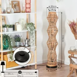 Luminaires Scandinaves-hofstein Cardeira Lampadaire Noir, 4 lumières