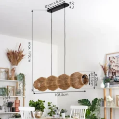 Luminaires Scandinaves-hofstein Cardeira Suspension, Suspension Noir, 4 lumières