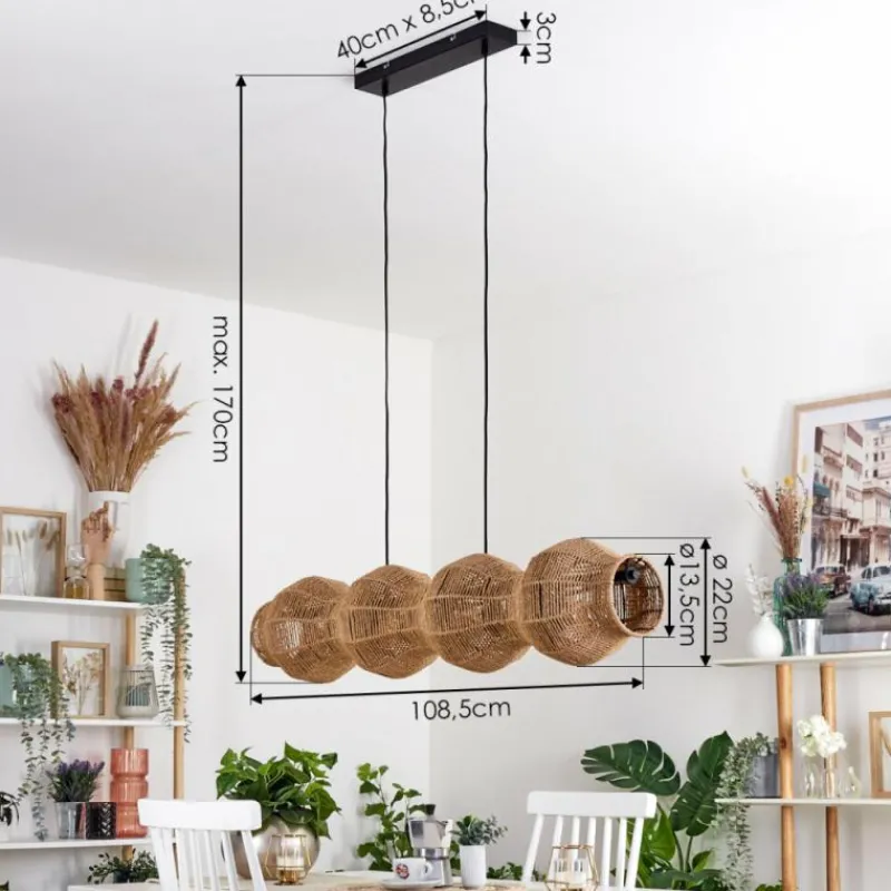 Luminaires Scandinaves-hofstein Cardeira Suspension, Suspension Noir, 4 lumières