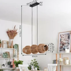 hofstein Cardeira Suspension, Suspension Noir, 3 lumières