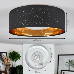 Lampes En Tissu-hofstein Carel Plafonnier, Spot de plafond LED Blanc, 1 lumière