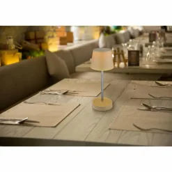 Luminaires Globo Lighting Carlos Lampe à poser LED Chrome, Sable, 1 lumière* Éclairage Led