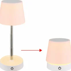 Luminaires Globo Lighting Carlos Lampe à poser LED Chrome, Blanc, 1 lumière* Éclairage Led