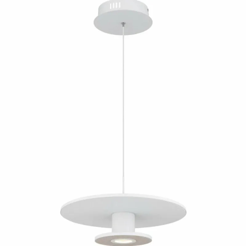 Lampes En Tissu-Luminaires Globo Lighting Carter Suspension LED Blanc, 1 lumière