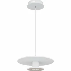 Lampes En Tissu-Luminaires Globo Lighting Carter Suspension LED Blanc, 1 lumière