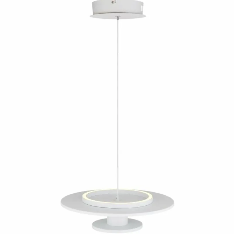 Lampes En Tissu-Luminaires Globo Lighting Carter Suspension LED Blanc, 1 lumière