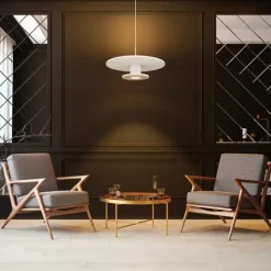 Lampes En Tissu-Luminaires Globo Lighting Carter Suspension LED Blanc, 1 lumière