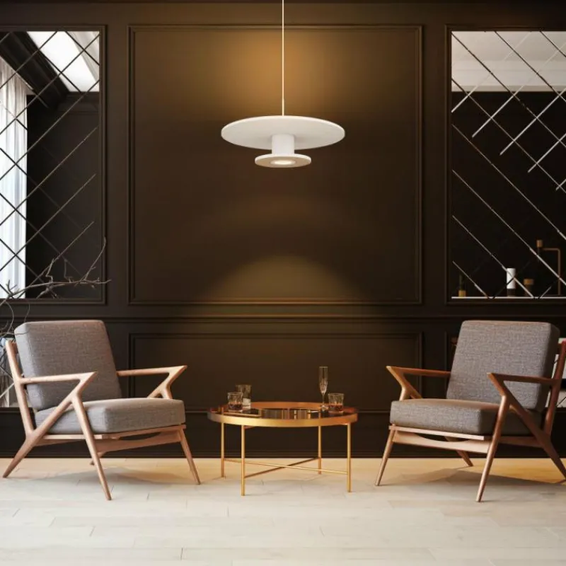 Lampes En Tissu-Luminaires Globo Lighting Carter Suspension LED Blanc, 1 lumière