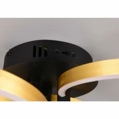 Lampes Dorées-Luminaires Trio Caruso Plafonnier LED Noir doré, 1 lumière