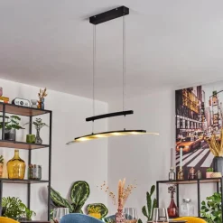 hofstein Casalino Suspension LED Noir, Transparent, 1 lumière