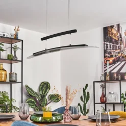 hofstein Casalino Suspension LED Noir, Transparent, 1 lumière