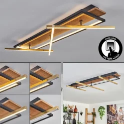 hofstein Cascada Plafonnier LED Laiton, Écru, Noir, 1 lumière