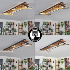 hofstein Cascada Plafonnier LED Laiton, Écru, Noir, 1 lumière