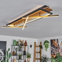 hofstein Cascada Plafonnier LED Laiton, Écru, Noir, 1 lumière