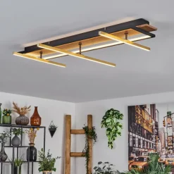 hofstein Cascada Plafonnier LED Laiton, Écru, Noir, 1 lumière