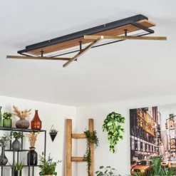 hofstein Cascada Plafonnier LED Laiton, Écru, Noir, 1 lumière