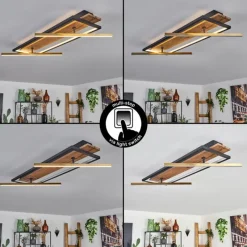 hofstein Cascada Plafonnier LED Laiton, Écru, Noir, 1 lumière