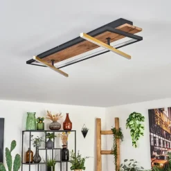 hofstein Cascada Plafonnier LED Laiton, Écru, Noir, 1 lumière