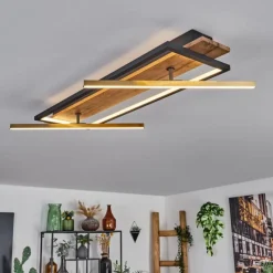 hofstein Cascada Plafonnier LED Laiton, Écru, Noir, 1 lumière