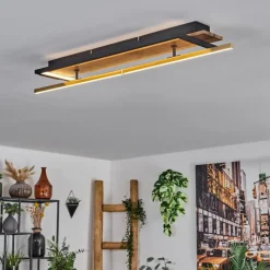 hofstein Cascada Plafonnier LED Laiton, Écru, Noir, 1 lumière