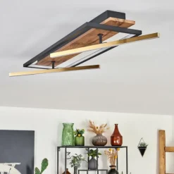 hofstein Cascada Plafonnier LED Laiton, Écru, Noir, 1 lumière