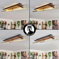 hofstein Cascada Plafonnier LED Laiton, Écru, Noir, 1 lumière