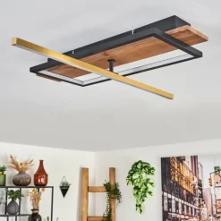 hofstein Cascada Plafonnier LED Laiton, Écru, Noir, 1 lumière