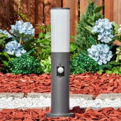 hofstein Caserta Borne lumineuse, Eclairage de chemin Anthracite, 1 lumière, Détecteur de mouvement