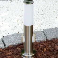 hofstein Caserta Borne lumineuse, Lampadaire, Eclairage de chemin Acier inoxydable, 1 lumière