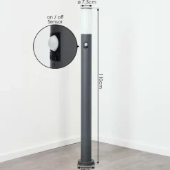 hofstein Caserta Eclairage de chemin Anthracite, 1 lumière, Détecteur de mouvement