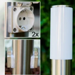 hofstein Caserta Lampadaire, Eclairage de chemin Acier inoxydable, 1 lumière