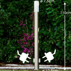 hofstein Caserta Lampadaire, Eclairage de chemin Acier inoxydable, 1 lumière