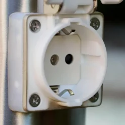 hofstein Caserta Lampadaire, Eclairage de chemin Acier inoxydable, 1 lumière