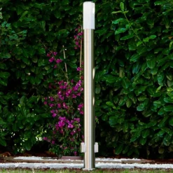 hofstein Caserta Lampadaire, Eclairage de chemin Acier inoxydable, 1 lumière