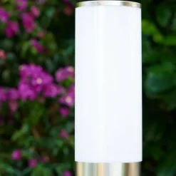 hofstein Caserta Lampadaire, Eclairage de chemin Acier inoxydable, Blanc, 1 lumière