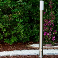 hofstein Caserta Lampadaire, Eclairage de chemin Acier inoxydable, 1 lumière