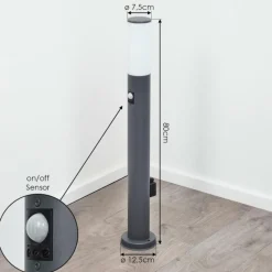 hofstein Caserta Lampe à prise électrique, Eclairage de chemin Anthracite, 1 lumière, Détecteur de mouvement