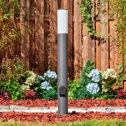 hofstein Caserta Lampe à prise électrique, Eclairage de chemin Anthracite, 1 lumière