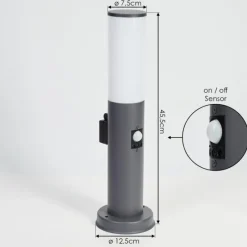 hofstein Caserta Prises électriques d'extérieur, Borne lumineuse, Eclairage de chemin Anthracite, 1 lumière, Détecteur de mouvement