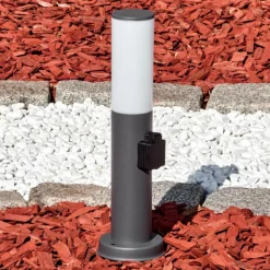 hofstein Caserta Prises électriques d'extérieur, Borne lumineuse, Eclairage de chemin Anthracite, 1 lumière