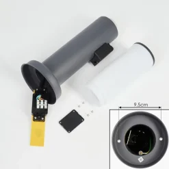 hofstein Caserta Prises électriques d'extérieur, Borne lumineuse, Eclairage de chemin Anthracite, 1 lumière