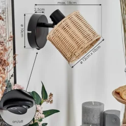 hofstein Cavaca Applique murale, Spot mural Noir, 1 lumière