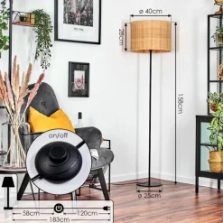 hofstein Cavaca Lampadaire Écru, 1 lumière